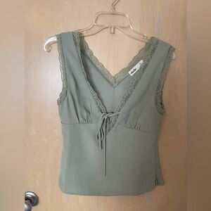 Elodie Soft Green Lace Accent Top